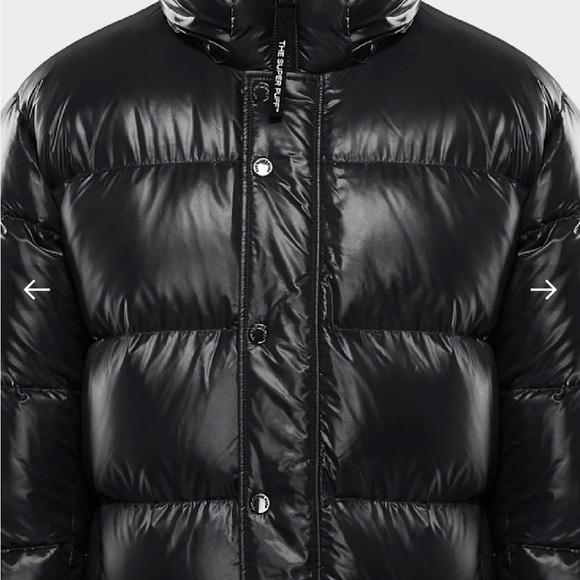 Men's Black Puffer Jacket with Hood - Picture 9 of 17